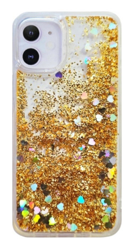 Funda Rigida Con Brillo Glitter Agua Para iPhone 12 Mini