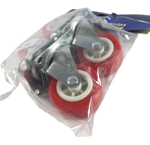 Imagem 4 de 6 de Mini Rodízio/ Rodinha Preta 46 Mm - Kit Com 4 Unidades K4281