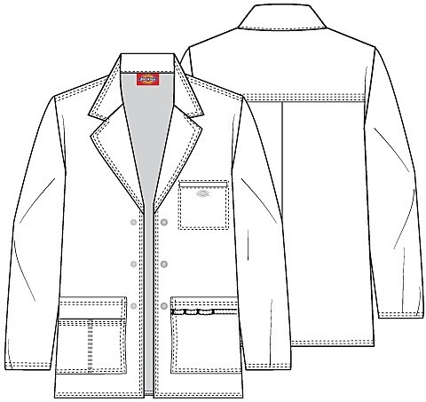 Imagen 4 de 4 de Dickies 81403 Bata Médica Stretch Con 3 Bolsas Hombre S - Xl