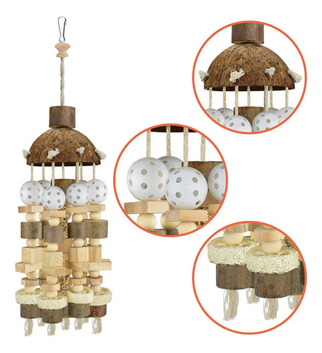 Juguete De Masticar Pájaro, Bloques De Madera Natural,
