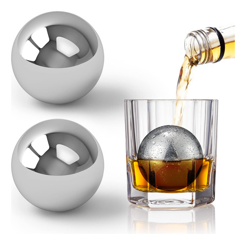 Beztn Whisky Stones - Cubito De Hielo De Metal, Bolas De Pla