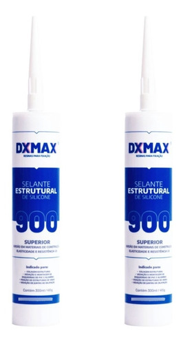 Kit 2 Silicone Estrutural Dx900 Incolor 300ml/300g Dxmax