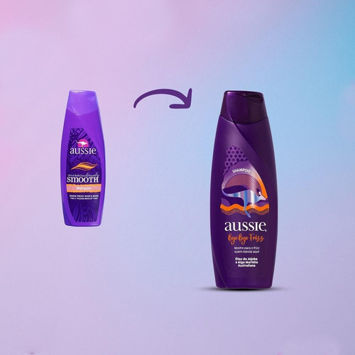 Kit 6 Shampoos Aussie Bye Bye Frizz Maciez E Brilho 180ml