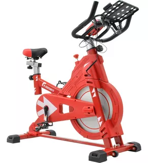 Bicicleta Fija Para Spinning Indoor Cardio 10kg Porta Termos Color Rojo