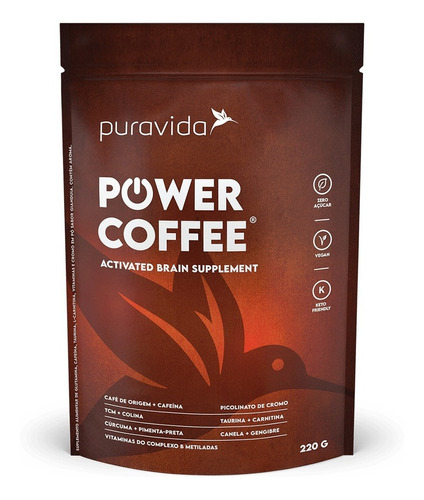 Power Coffee Activated Brain Tcm, Coco Cream, Puravida      