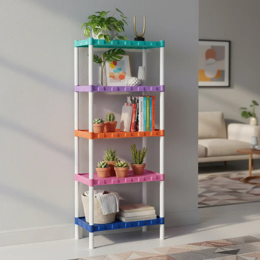 Estante 5 Prateleiras Plástico Colorido 135cm 25cm Agraplast