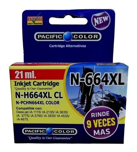 Tinta Hp 664 Xl Color 21ml Alternativa Pacific Color. Pro