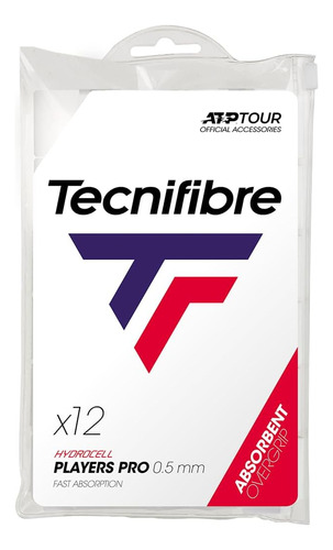 Tecnifibre Players Pro Tennis Grip Blanco (bolsa De 12 Grips