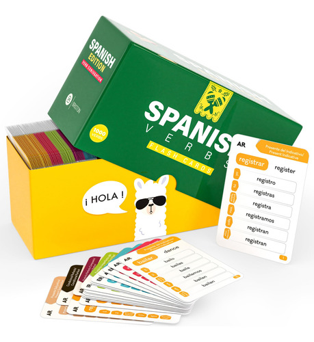 Tarjetas Flash De Conjugación De Verbos Españoles 500 Unidad