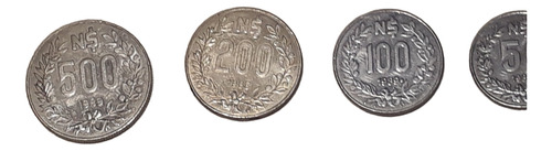 Monedas De Uruguay Pesos Nuevos Serie Lote X6 De 5 A 500