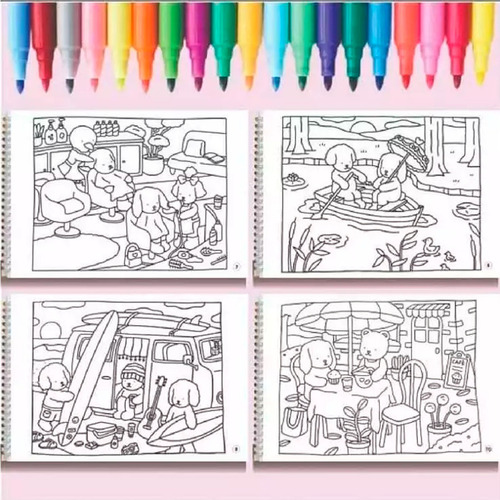 Livro Colorir Bobbie Goods Cute Cozy Com Capa Dura Papel180g