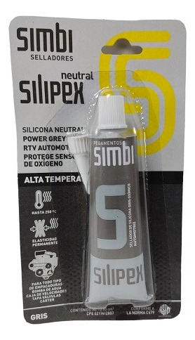 Sellador Silicona Gris 40 Ml Automotriz Silipex 2 Unidades