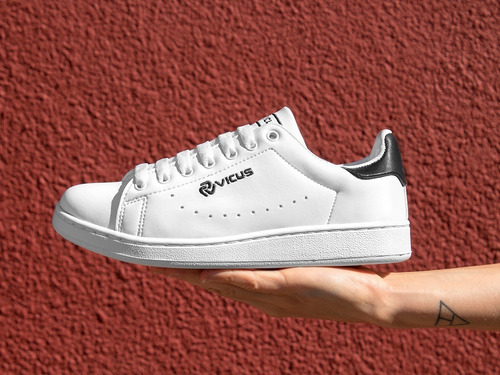 Zapatillas Vicus Furo Cuero Pu Blanco Negro