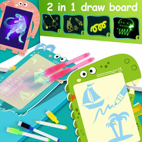 Imagen 3 de 7 de Juguete Fluorescente Tableta Dibujar Niño Tablero De Dibujo
