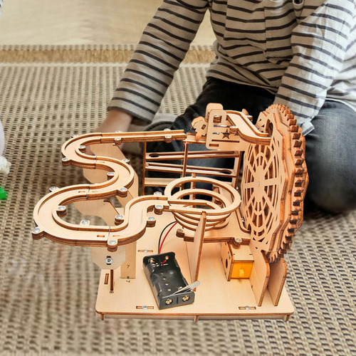 Diy Marble Run Eléctrico 3d Rompecabezas De Madera Juego De