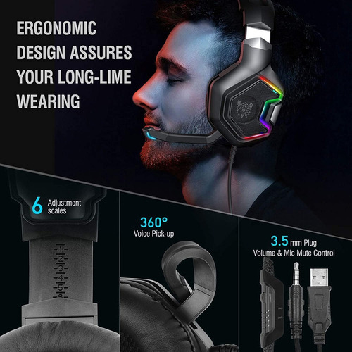 Auriculares Gamer Onikuma K10 Pro Negro
