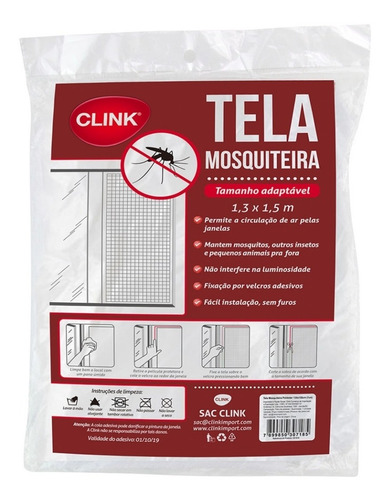 Tela Mosquiteira 1,3m X 1,5m 