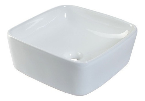 Lavabo Ovalin De Cerámica Blanco Para Baño Modelo Cuadratto Alto Brillo