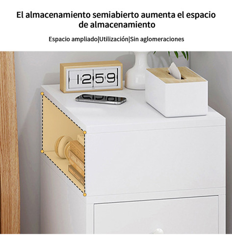 Buro Mesa De Noche Para Recamara Moderno Con 3 Cajones Blanco