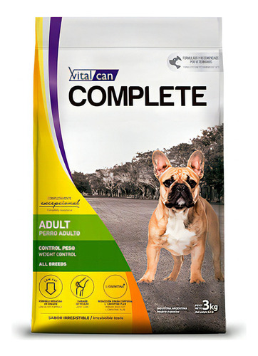 Alimento Vitalcan Complete Control de Peso para perro adulto todos los tamaños sabor mix en bolsa de 3 kg