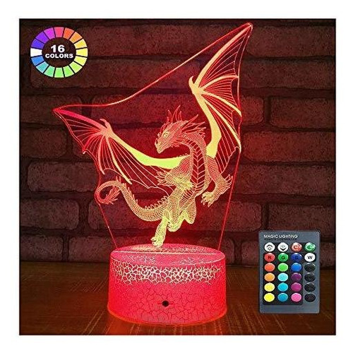 Dragon Lamp Dragon Night Light Kids Night Light,16 Colors W