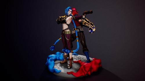 Archivo Stl Impresión 3d - League Of Legends - Jinx & Vi