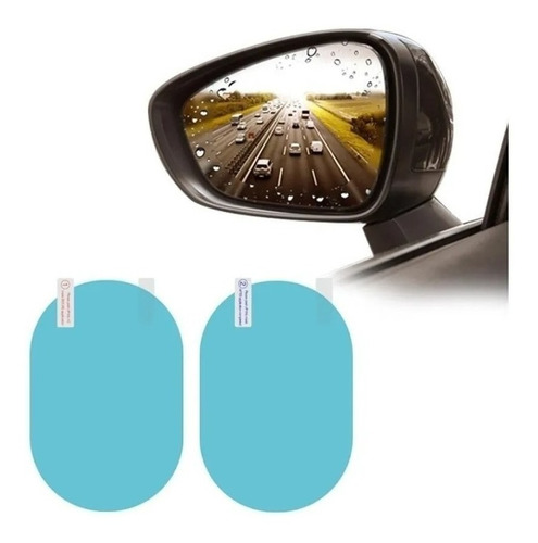 Kit Par Lamina Espejo Retrovisor Anti Lluvia Impermeable