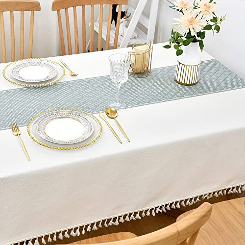 Mantel De Lino De Algodón Resistente Para Mesa Rectangular C
