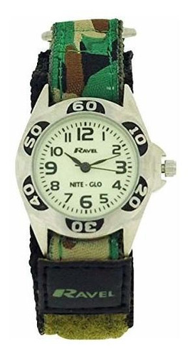 Reloj Ravel Niteglo Cuarzo Luminoso Esfera Verde Camuflaje V