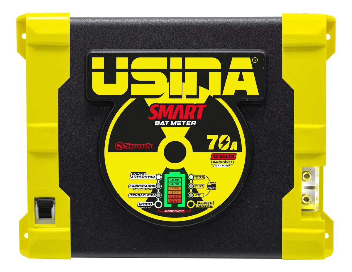Fonte Carregador Usina 70a Bat Meter Bivolt Cor Amarelo