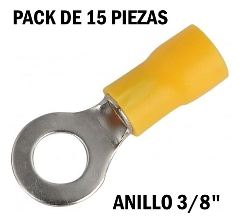 Pack Terminal Preaislado Cable 10, 12 Awg Anillo Hueco 3/8
