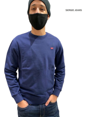 Buzo Levis Hombre Cuello Redondo Azul Crew Sweatshirt