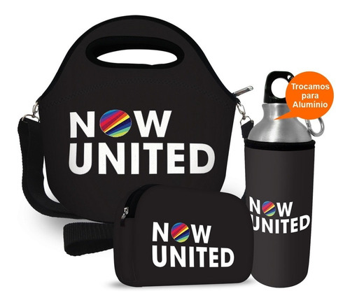 Bolsinha Now United + Necessaire E Squeeze Lançamento 