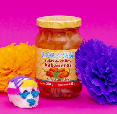 Rajas De Chiles Habaneros En Escabeche Lol-tun 238g