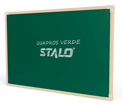Imagem 1 de 5 de Lousa Quadro Escolar Verde Liso Madeira Neo Stalo 90x120 Cm