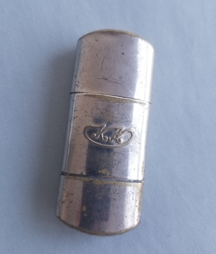 Imagen 3 de 4 de Antiguo Encendedor Bronce Niquelado. 55312