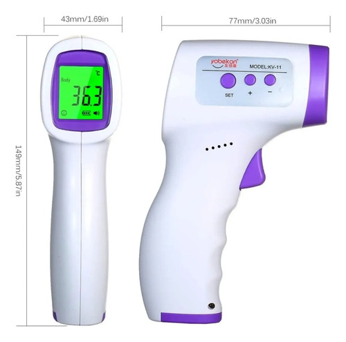 Termómetro Digital Infrarrojo Temperatura Sin Contacto Blanco