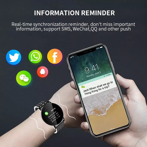 Smartwatch 119 Plus - Rendondo Deportivo Notificación Redes