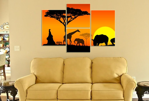 Cuadro 60x90cm Arte Africano Dibujos Rusticos Arte M5