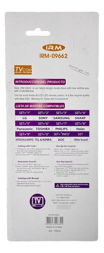 Control Remoto Universal Multimarca Para Tvled Lcd LG Aoc