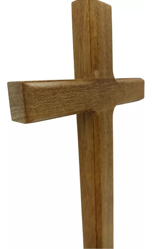 Cruz De Mesa E Parede 19cm Madeira Natural Maciça