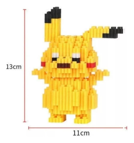 Mini Bloques Didáctico Pikachu Figura 3d Armable 630pzs