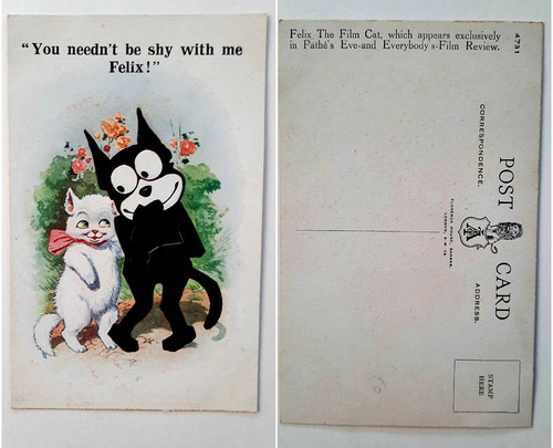 Antigua Coleccionable Postcard Felix The Cat