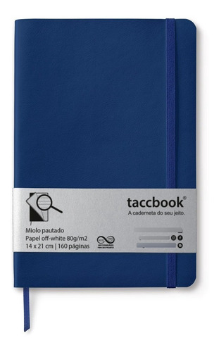 Caderno Pautado Taccbook 14x21 Cm Capa Flexível Azul Naval
