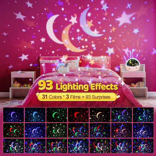 Proyector De Luz Nocturna Unicornio Staryou 3 Películas 93