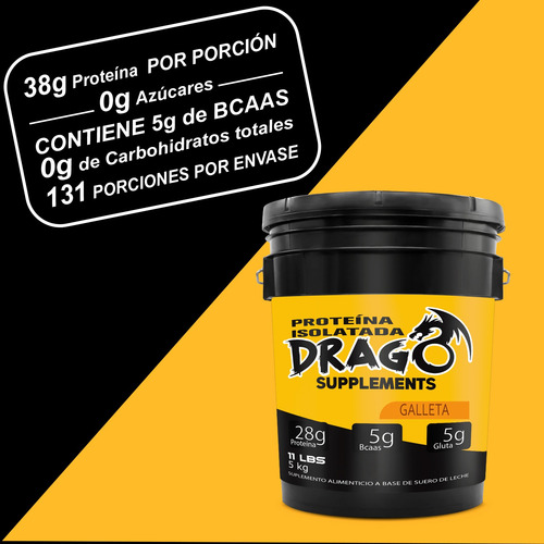 Drago Supplements Proteína Isolatada 5kg 131 Serv Galleta