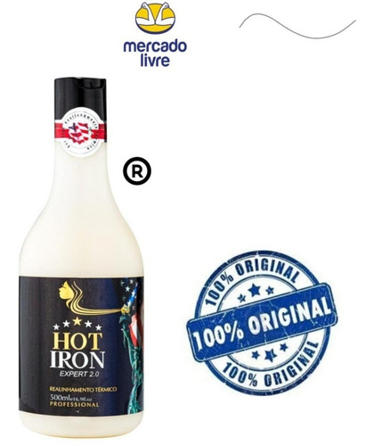 Imagem 1 de 6 de Escova Sem Formol Premium Hot Iron 2.0 500 Ml Original Liso