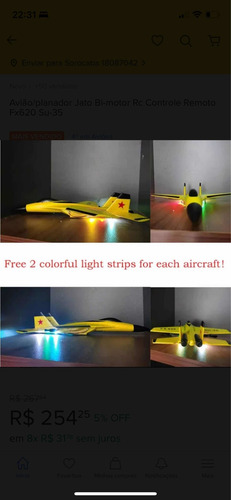 Avião Controle Remoto Planador Bi-motor Rc Fx620 Su-35 Jato