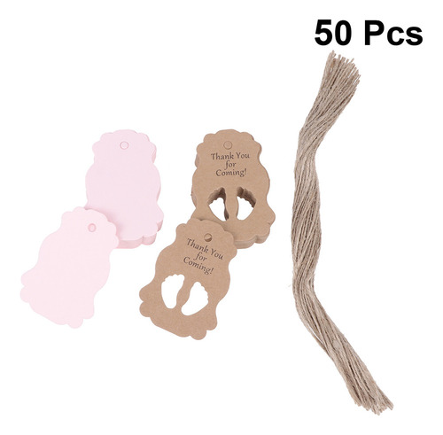 50 Etiquetas Rosas De Agradecimiento De Papel Kraft Para Reg