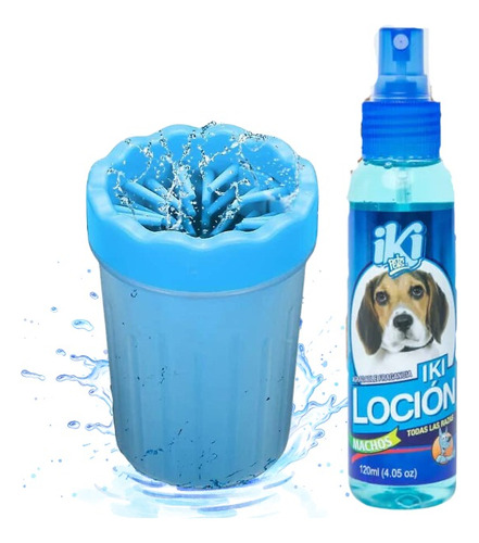 Pet Animal Wash Footcup + Loción Para Perros Machos 